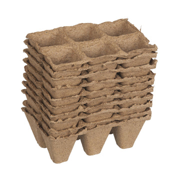 Nature Biodegradable Tray with Peat Pots Square 10 pieces