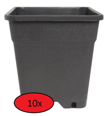 Fertraso Grow Pot Square 5 Liter 17x17 cm Schwarz 10 Stück